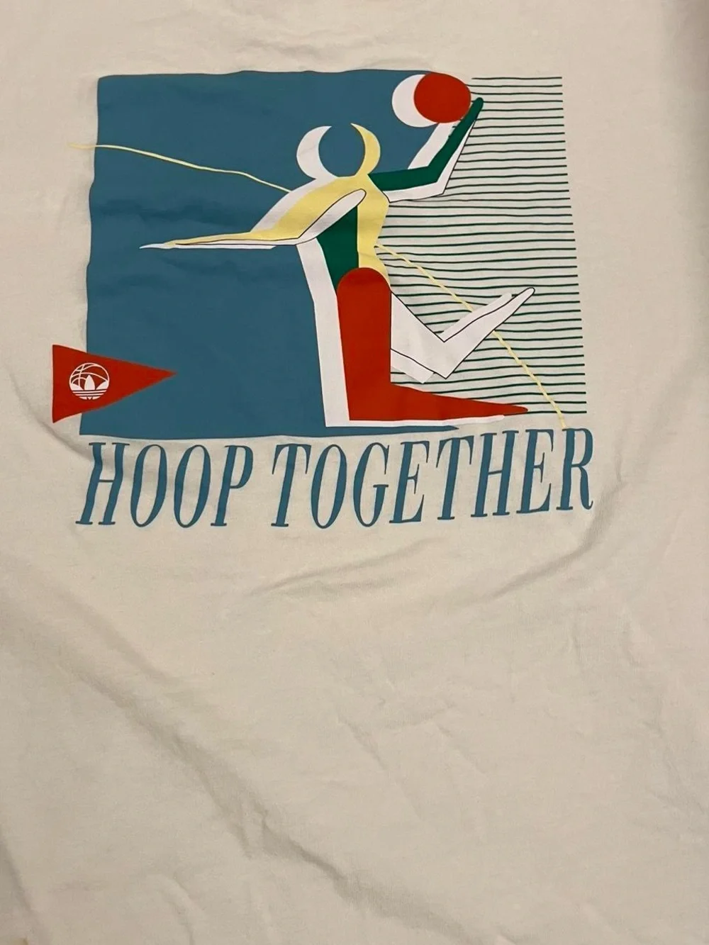 Adidas Off-White Short Sleeve Hoop Together Graphic Tee